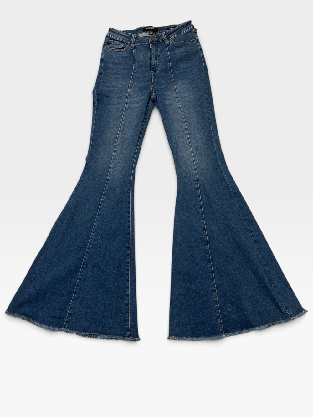 Judy Blue Super Flare Jeans Women’s Size 8 Blue Raw Hem 33” Inseam